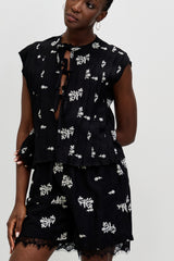 🍰 SUMMER 2026 - Breeze Bow Blouse- B&W