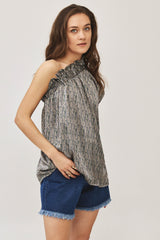 ⛵️Spring/Summer 2025 - Phili - one shoulder top- feathers