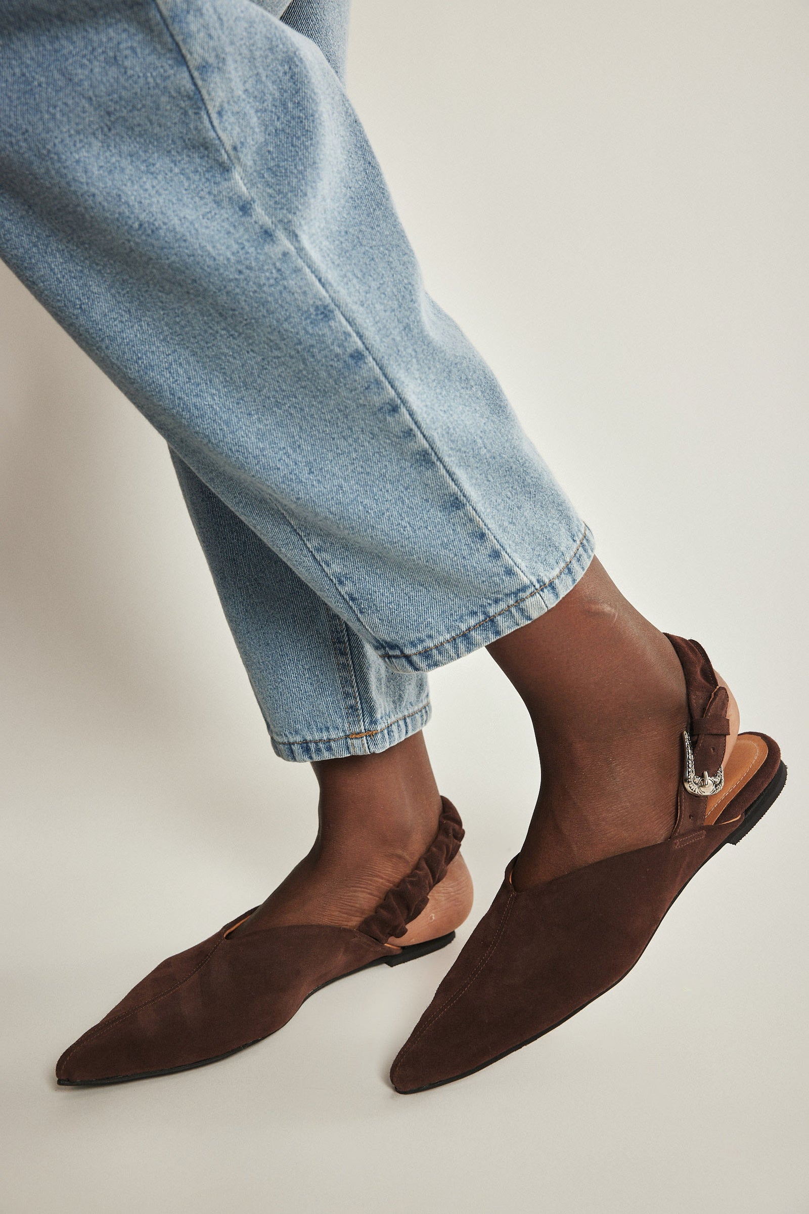 🌸 SAKURA 100% Brown Genuine Leather Pointed Flats – Stella and Lori