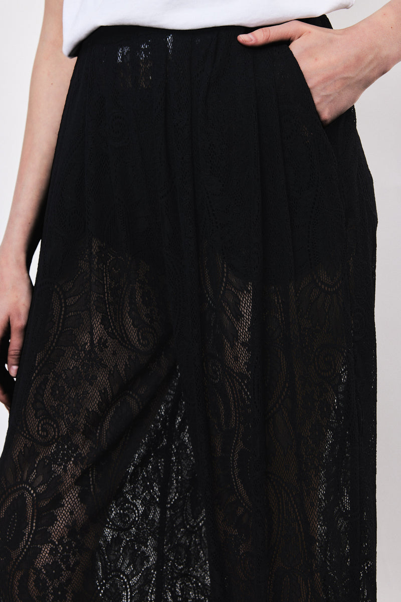 ⛵️Spring / Summer  2025  -Wear Me Forever- Pleated wide legs trouser- Black lace