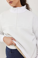 🧦 The Jacob Sweatshirt - Faux leather - Snow