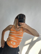 Orange & Beige Knit Vest