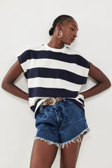 🍰 Summer 2026 - Adam and Eve   T shirt - Wide stripes in Blue