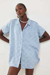 🍰 Summer 2026 - BOHO shirt - Pale Blue