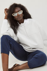 🧦 The Jacob Sweatshirt - Faux leather - Snow