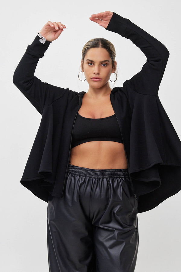 🧦 Autumn/Winter 2025/2026- The Bun zip up hoodie - Back to Black Cotton