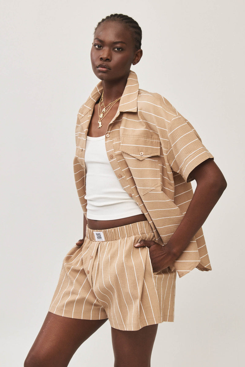 ⛵️Spring/Summer 2025 - BBQ shorts - Sand stripe