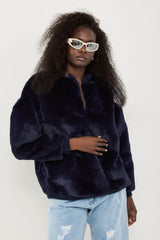 🧦 The Jacob Sweatshirt - Fake fur - Navy-thing is Possible