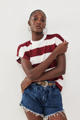 🍰 Summer 2026 - Adam and Eve   T shirt - Wide stripes in Burgundy