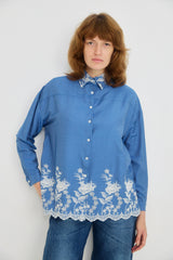 🍁 Auttum/Winter 2026/27 - Valleria shirt - Embroidery On Pale Blue