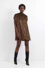 Solar eclipse dress 🌖 - Black and White - Brown leo hairy and wild- *NEW*