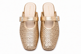 🍰Summer 2026 - Dolce Mules -         Goldy - Gold Leather - Handcrafted in a small artisan workshop in Italy 🇮🇹🍝🍮