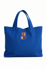 🫦 NEW 🫦- Canvas bag- Deep Blue with basket embroidery