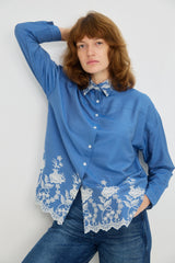 🍁 Auttum/Winter 2026/27 - Valleria shirt - Embroidery On Pale Blue