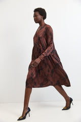 🧦Winter 2025/2026 - V dress - Brown Satin 🍂🤎