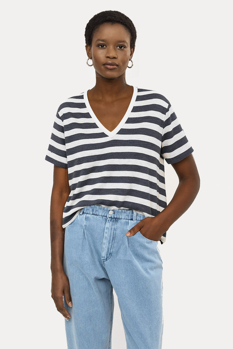 ⛵️Summer 2025 - V Victory T shirt - Blue jeans stripes