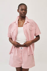 ⛵️Spring/Summer 2025 - BBQ shirt -  Brick Red Stripes