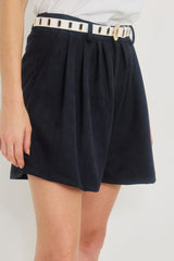 🍁 Auttum/Winter 2026/27 - 1990 Shorts- Navy Faux suede
