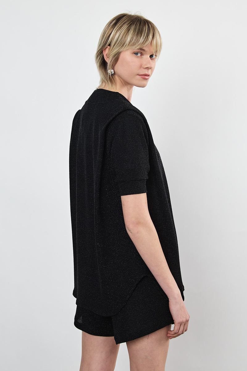 ⛵️Spring/Summer 2025 - Baseball ⚾️ Shirt - Black Lurex