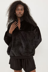 🧦 The Jacob Sweatshirt - Fake fur - Classic Black