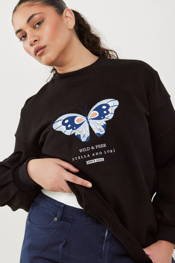 🧦Autumn/Winter 2025/2026 - Sara Sweatshirt - Black - Butterfly 🦋