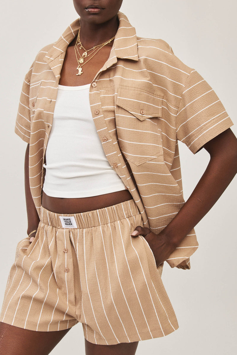 ⛵️Spring/Summer 2025 - BBQ shorts - Sand stripe