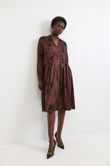 🧦Winter 2025/2026 - V dress - Brown Satin 🍂🤎