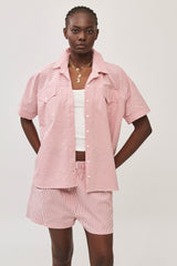 ⛵️Spring/Summer 2025 - BBQ shirt -  Brick Red Stripes