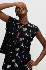 🍰 SUMMER 2026 - Breeze Bow Blouse- B&W