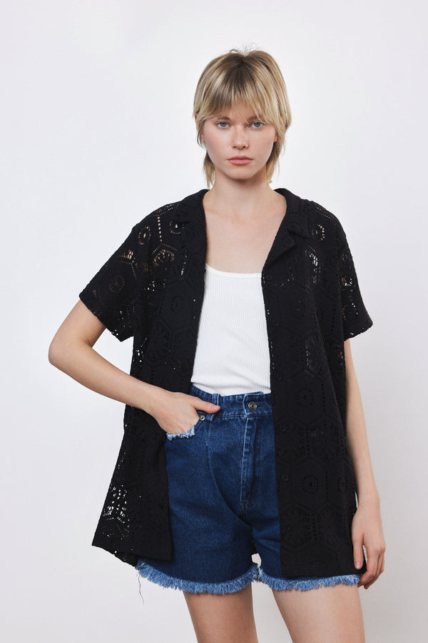 ⛵️ Summer 2025 - Boho shirt - Black Lace