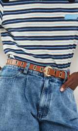 Faux leather cool belt - Brown