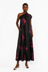 🍰 Summer 2026 - Philadelphia 76 -One Shoulder Maxi Dress- Poppy Flower