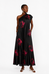 🍰 Summer 2026 - Philadelphia 76 -One Shoulder Maxi Dress- Poppy Flower