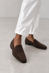 🍁 Autumn/Winter 2026/27 -     The Italian Edit 🇮🇹 Suede Loafers- Brown like Bittersweet Chocolate 🍫