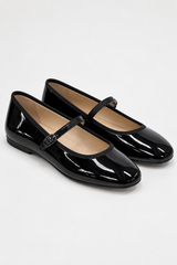 🍁 Autumn/Winter 2026/27 - The Italian Edit 🇮🇹- 👉🏻SAMPLE👈🏻 - Black Glossy flat Mary Jane- Size 37