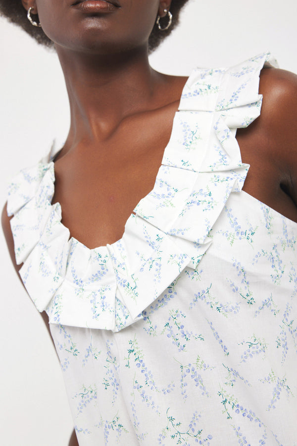 ⛵️Spring/Summer 2025 - Helena- Ruffle-Trim Sleeveless Top- White lavender