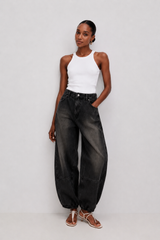 🍰 Summer 2026 -UNISEX Tom jeans- I'm super oversized- Washed Charcoal-