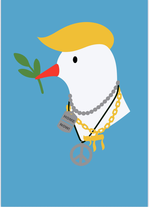 🕊️ TIME FOR PEACE-  חולצת מלחמה ושלום -☮️ White- Dove
