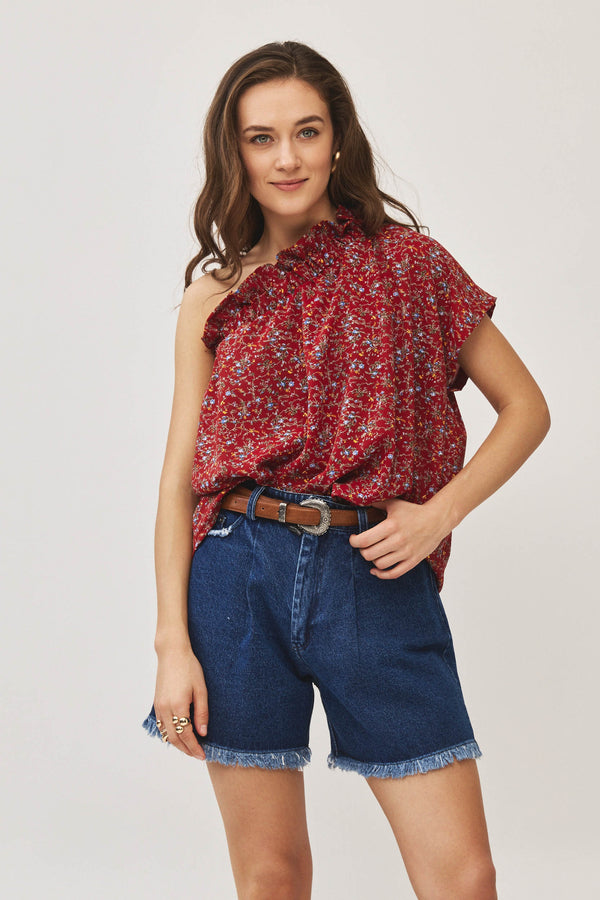 ⛵️Spring/Summer 2025 - Phili - one shoulder -One Shoulder top -  Simply Red