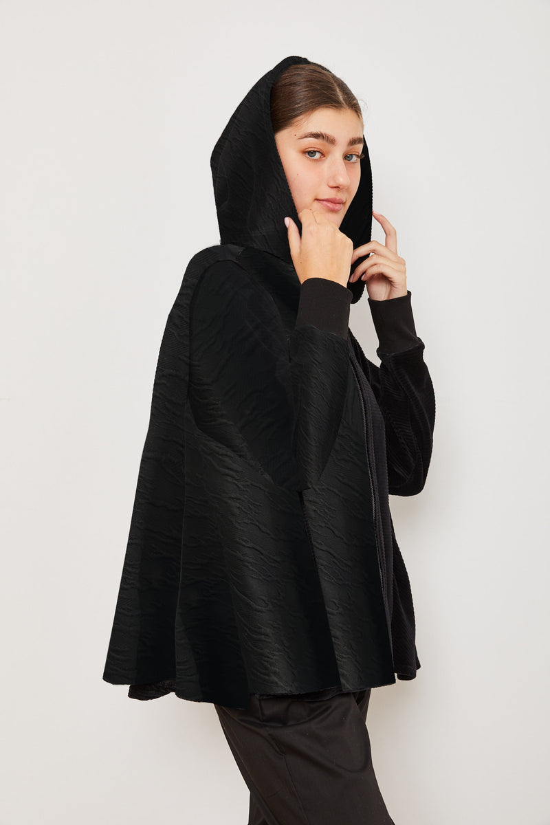 ❄️Winter 2024 The Bun zip up hoodie - black with texture