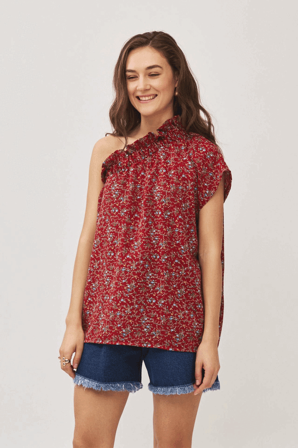 ⛵️Spring/Summer 2025 - Phili - one shoulder -One Shoulder top -  Simply Red