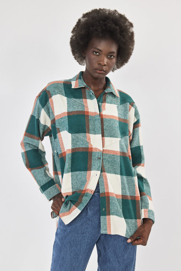 ❄️Winter 2023/2024 - Klips -shirt - Flannel in a neutral checked pattern - colorful