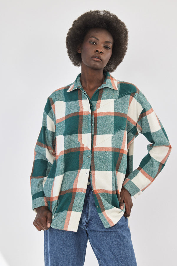 ❄️Winter 2023/2024 - Klips -shirt - Flannel in a neutral checked pattern - colorful
