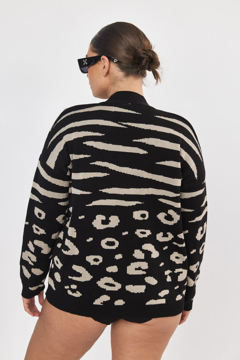 ❄️Winter 2023/2024 - Knitwear 🧶Haimke Cardigan - Black and Stone 🗿