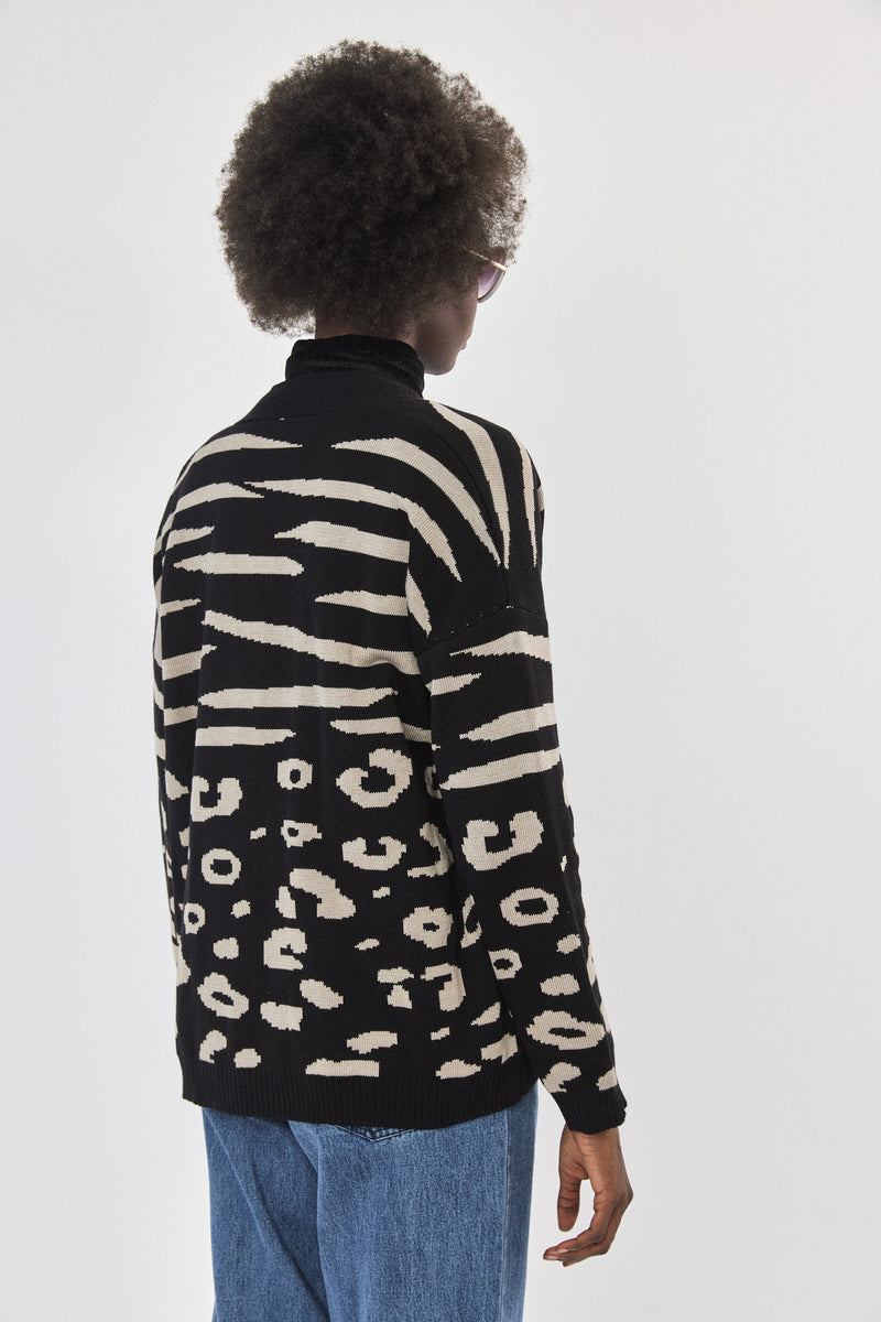 ❄️Winter 2023/2024 - Knitwear 🧶Haimke Cardigan - Black and Stone 🗿