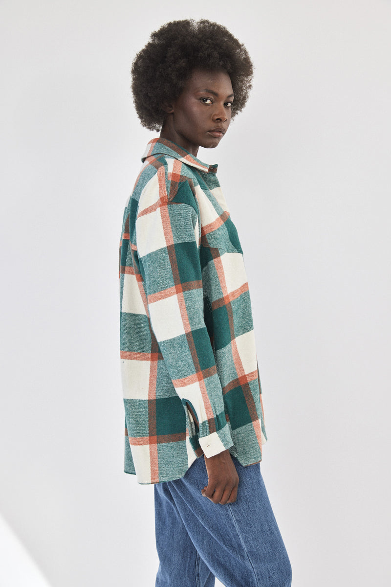 ❄️Winter 2023/2024 - Klips -shirt - Flannel in a neutral checked pattern - colorful