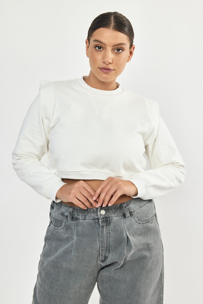 ❄️Winter 2023/2024- Cropped Sweatshirt - White