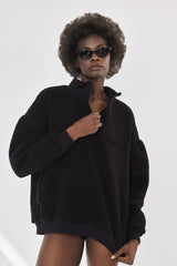 🪡🧵Sample🪡🧵-
 - The Jacob Sweatshirt - Black Curly hair