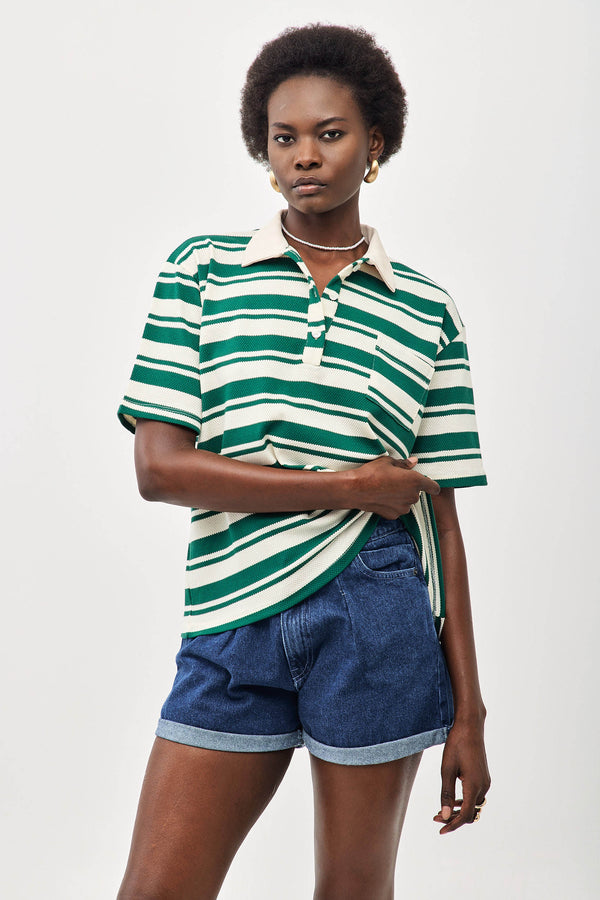 ⛵️Spring/Summer 2025 - Our Rugby Shirt- Lime Lines 🍃