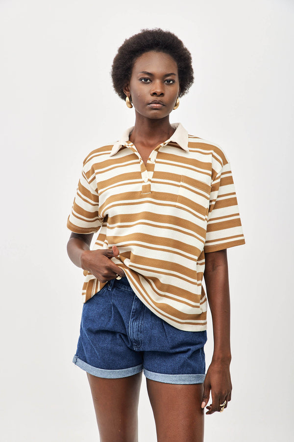 ⛵️Spring/Summer 2025  - Our Rugby Shirt- Sandy Stripes 🐪
